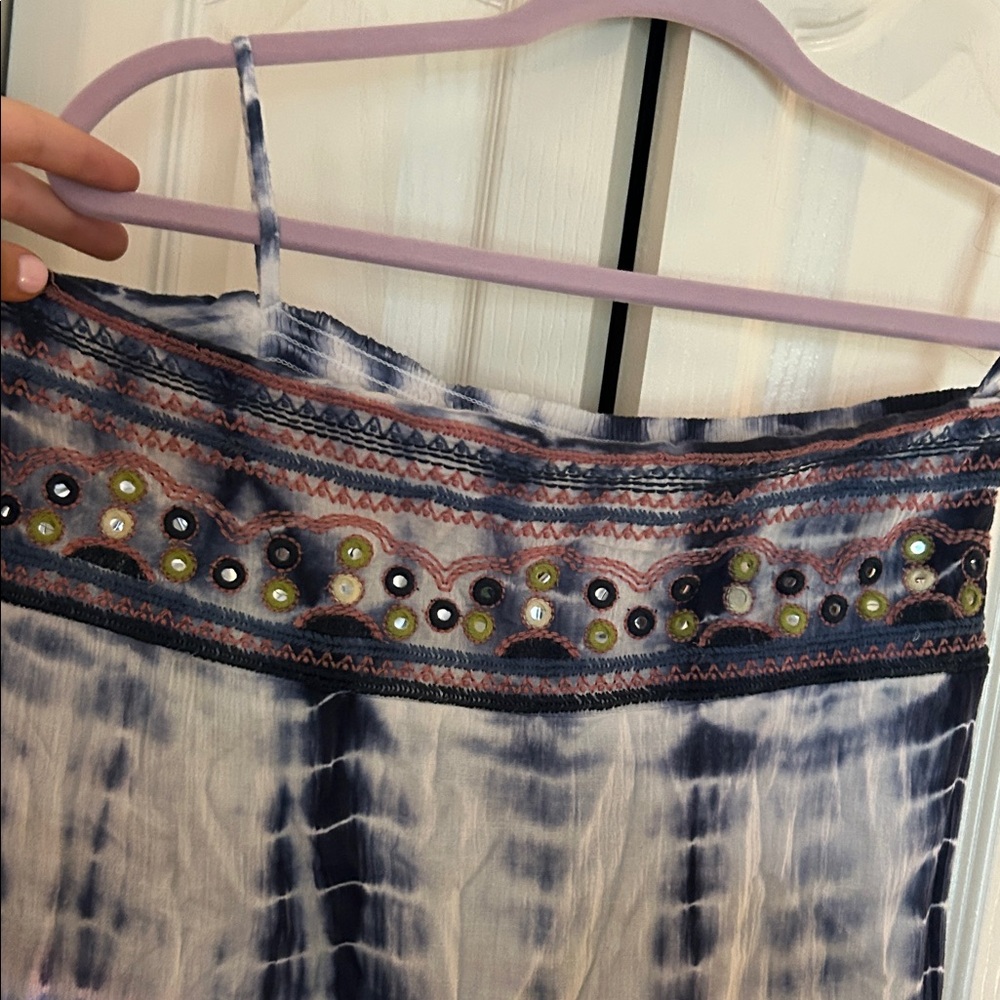 Boho Tie-Dye Maxi Dress Sleeveless
